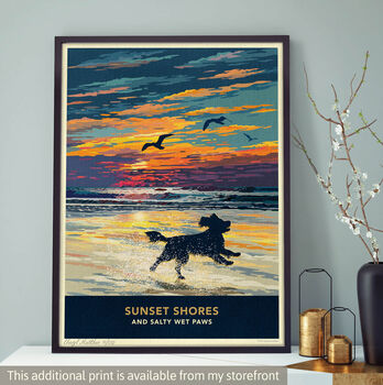 Spaniel Coastal Dog Walking Christmas Card, 12 of 12