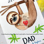 Personalised Mummy Daddy Sloth Birthday Card, thumbnail 2 of 5