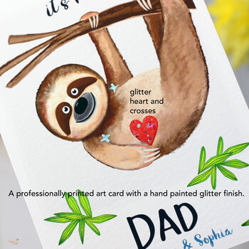 Personalised Mummy Daddy Sloth Birthday Card, 2 of 5