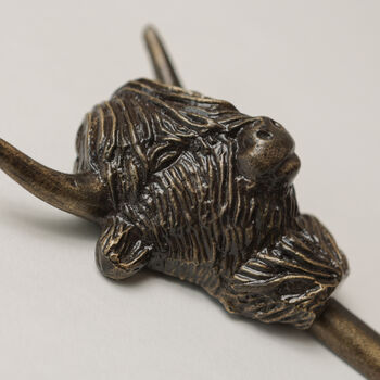 Highland Cow Coat Hook Heritage Finish, 3 of 3