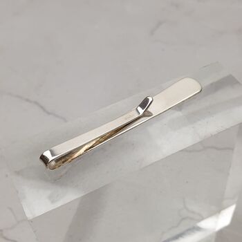 Classic Engraved Solid Silver Tie Slide, 2 of 7