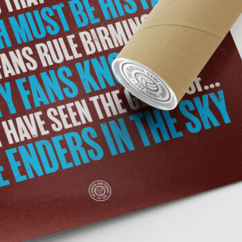 Aston Villa 'Holte Enders' Football Song Print, 3 of 3