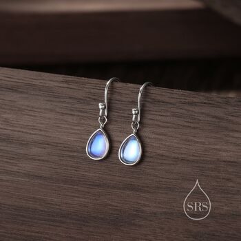 Moonstone Droplet Drop Hook Earrings, 2 of 10