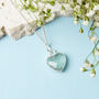 Sterling Silver Heart Aquamarine Gemstone Necklace, thumbnail 2 of 7