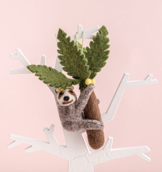 Personalised Felt Sloth Paradise Decoration, 2 of 3
