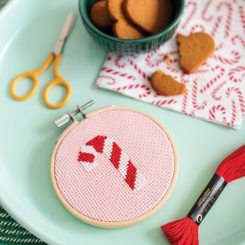Candy Cane Cross Stitch Kit, 2 of 5