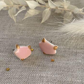 Cute Pink Fox Stud Earrings, 5 of 6