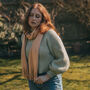 Luxury Golden Peach Rib Knit Scarf, thumbnail 1 of 3