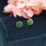 Sterling Silver Natural Jade Stud Earrings, thumbnail 5 of 12