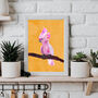 Custom Personalised Pink Cocatoo Bird Art Print, thumbnail 2 of 5