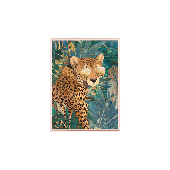 Framed Cheetah Tropical Jungle Wall Art Print Copper, 3 of 9