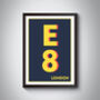 E8 Hackney Dalston London Typography Postcode Print, thumbnail 9 of 11