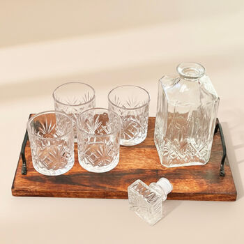 Glass Whiskey Decanter With Glasses Gift For Him, 7 of 9