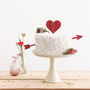 Cupid Heart And Arrow Wedding Party Cake Topper, thumbnail 1 of 3