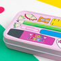 Colourful Stationery Pink Metal Pencil Tin, thumbnail 6 of 8