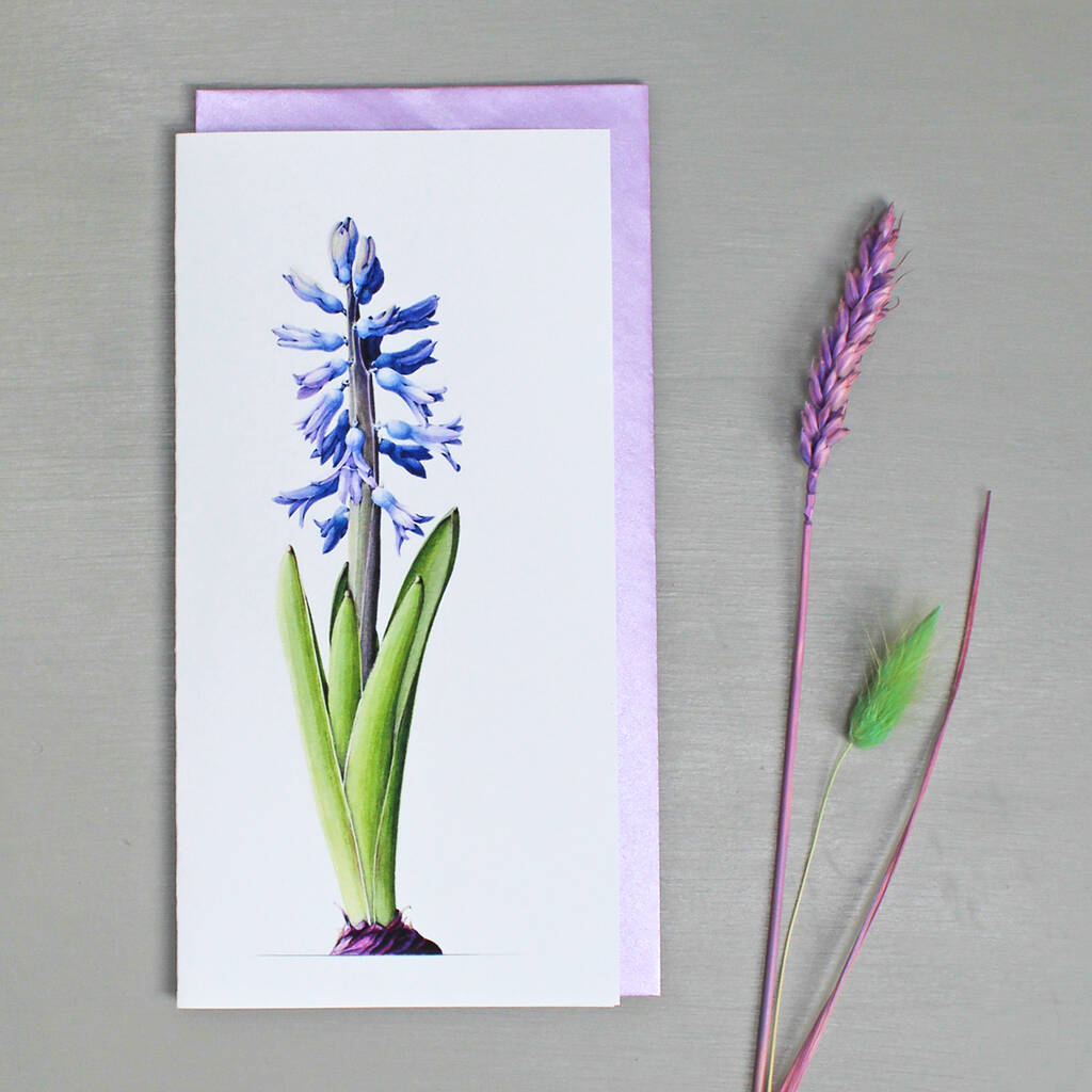 Botanical Card With Hyacinth Illustration, 1 of 2
