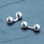 Sterling Silver Dumbbell Shaped Cufflinks, thumbnail 5 of 5
