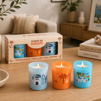 Travel Home Decor Candle Gift For Travellers Scents Of Europe Set, 4 of 4