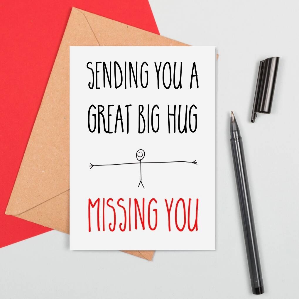 Missing You Hug Card By Adam Regester Design