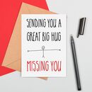 Missing You Hug Card By Adam Regester Design | notonthehighstreet.com