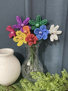 Beginner's Bright Mini Vase Of Flowers Craft Kit, 3 of 4