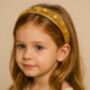 Gilded Sun Headband With A Pink Satin Drawstring Bag // Ages Six To Adult, thumbnail 1 of 6