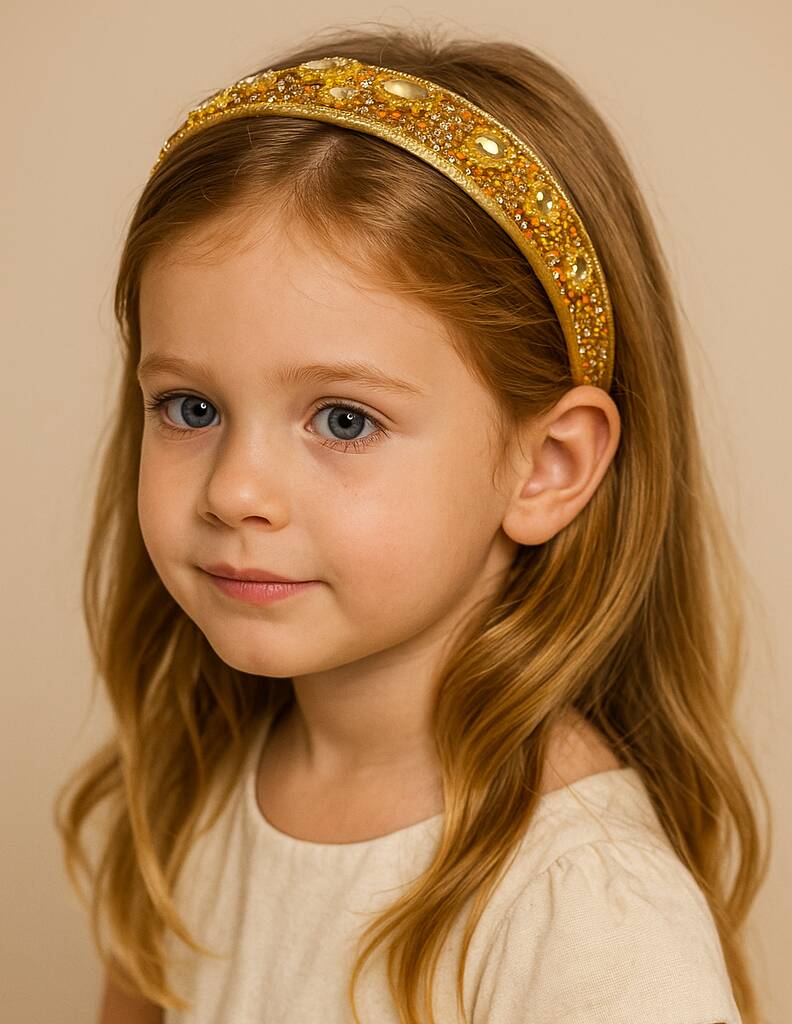 Gilded Sun Headband With A Pink Satin Drawstring Bag // Ages Six To Adult, 1 of 6