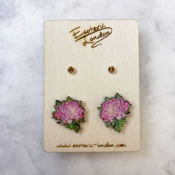 Birth Flower And Crystal Birthstone Stud Earring Set, 11 of 12