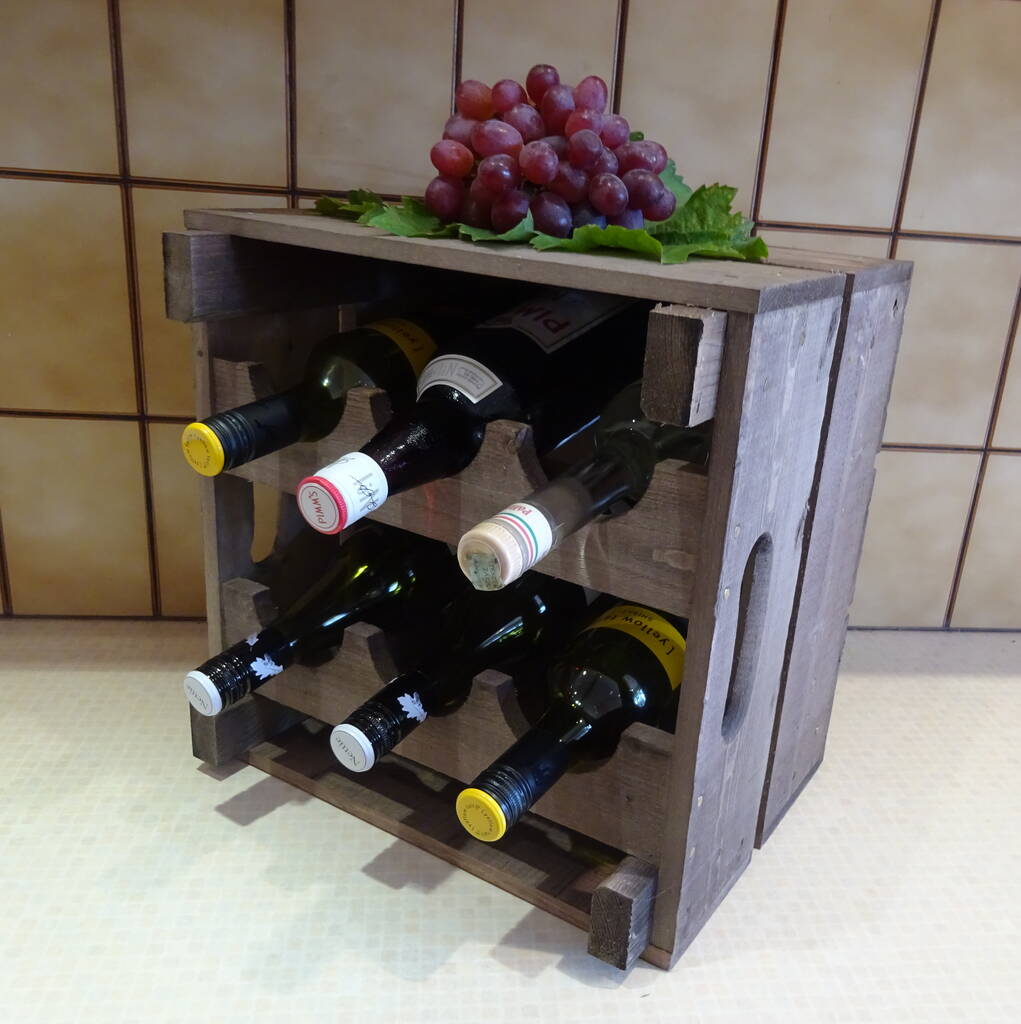 Wooden Wine Rack Crate Small, 1 of 2