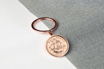 1946 80th Birthday Half Penny Coin Keyring, 3 of 5