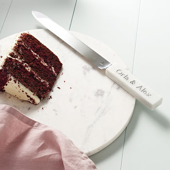 Wedding Cake Knife Personalised Marble Handle, 2 of 7