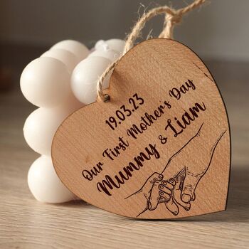Our First Mothers Day Wooden Heart, First Time Mom Gift, 4 of 4