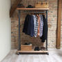 Eden Industrial Style Wood Clothes Rail, thumbnail 7 of 11