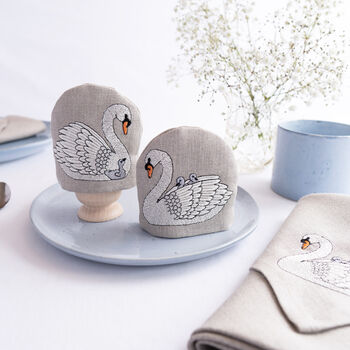 Luxury Embroidered Swan Tableware Gift Set, 4 of 10
