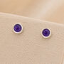 4mm Sterling Silver Amethyst Stud Earrings, thumbnail 1 of 4