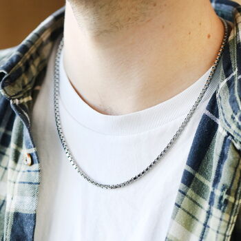Men's Personalised Stainless Steel Chunky Curb Chain Necklace, 3 of 7