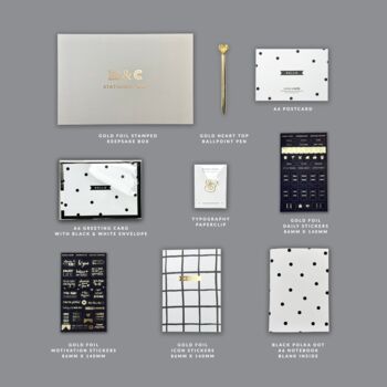 Black And Gold Stationery Box, 7 of 9