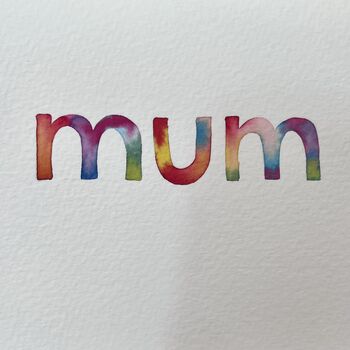 Handmade Watercolour Mothers Day Mum Birthday Card, 6 of 7