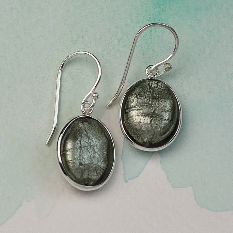 murano glass and silver oval earrings by claudette worters ...