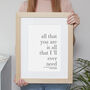 Personalised Minimalist Quote Print, thumbnail 4 of 4