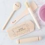 Personalised Dinosaur Kids Wooden Baking Set, thumbnail 1 of 7