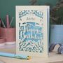 Personalised Papercut Calligraphy Birthday Card, thumbnail 3 of 6