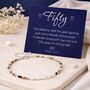 50th Birthday Sterling Silver Five Pearl Bead Bracelet, thumbnail 1 of 6
