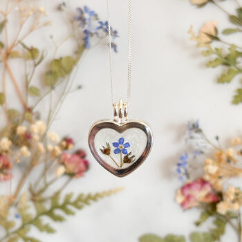 Forget Me Not Heart Locket, 6 of 8