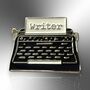Black Vintage Typewriter Writer's Enamel Lapel Pin Badge, Gift For Writers And Bloggers, thumbnail 3 of 9