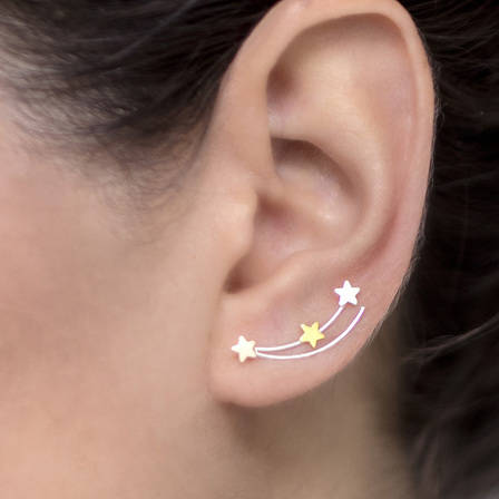 Shooting Star Gold Climber Earrings By Charlotte S Web Jewellery Gold Silver Shooting Star Climber Earrings