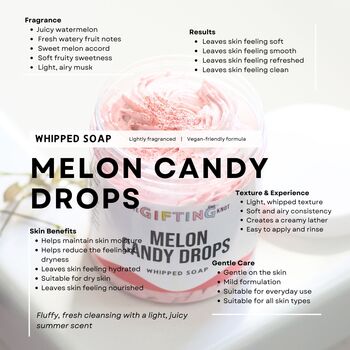 Melon Candy Drops Whipped Soap – Sweet, Fruity, And Luxuriously Softening Cleanser, 2 of 6