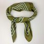 Cream And Khaki Geometric Striped Silky Scarf, thumbnail 1 of 4