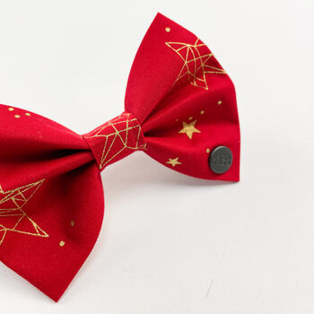 Red Christmas Star Dog Bow Tie, 5 of 5