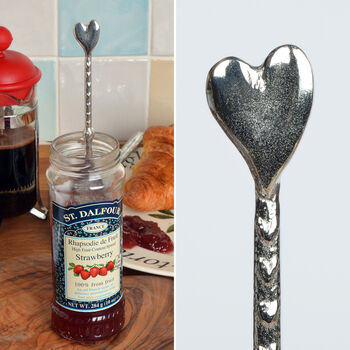Heart Jam Pewter Spoon, Anniversary Gifts, Love Spoons, 2 of 9